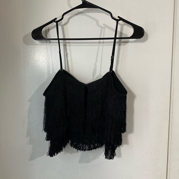 Forever 21, fringe black crop tank top - Picture 9 of 9